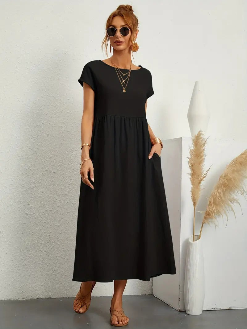 Echoarchiv | Raffinierte Leinen Sommerkleid mit Praktischen Taschen