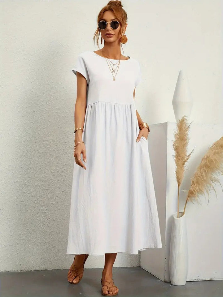 Echoarchiv | Raffinierte Leinen Sommerkleid mit Praktischen Taschen