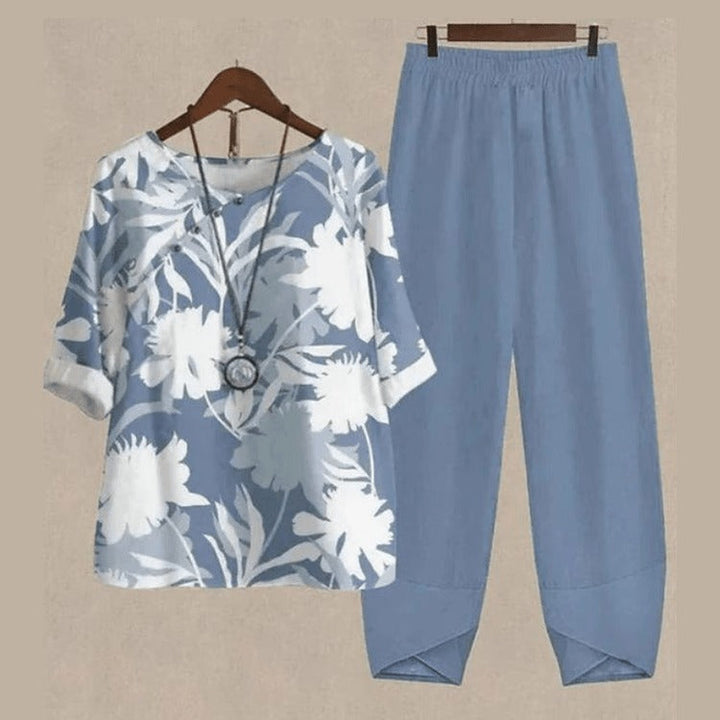 Echoarchiv | Elegantes Zweiteiliges Set mit Schmetterlingsdruck für Damen