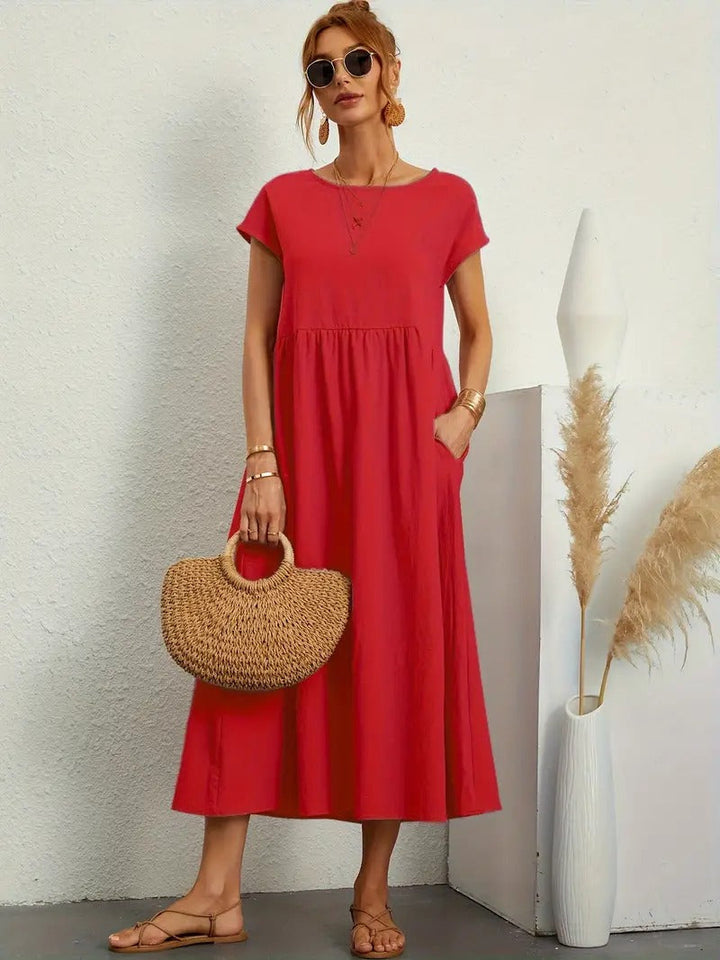 Echoarchiv | Raffinierte Leinen Sommerkleid mit Praktischen Taschen