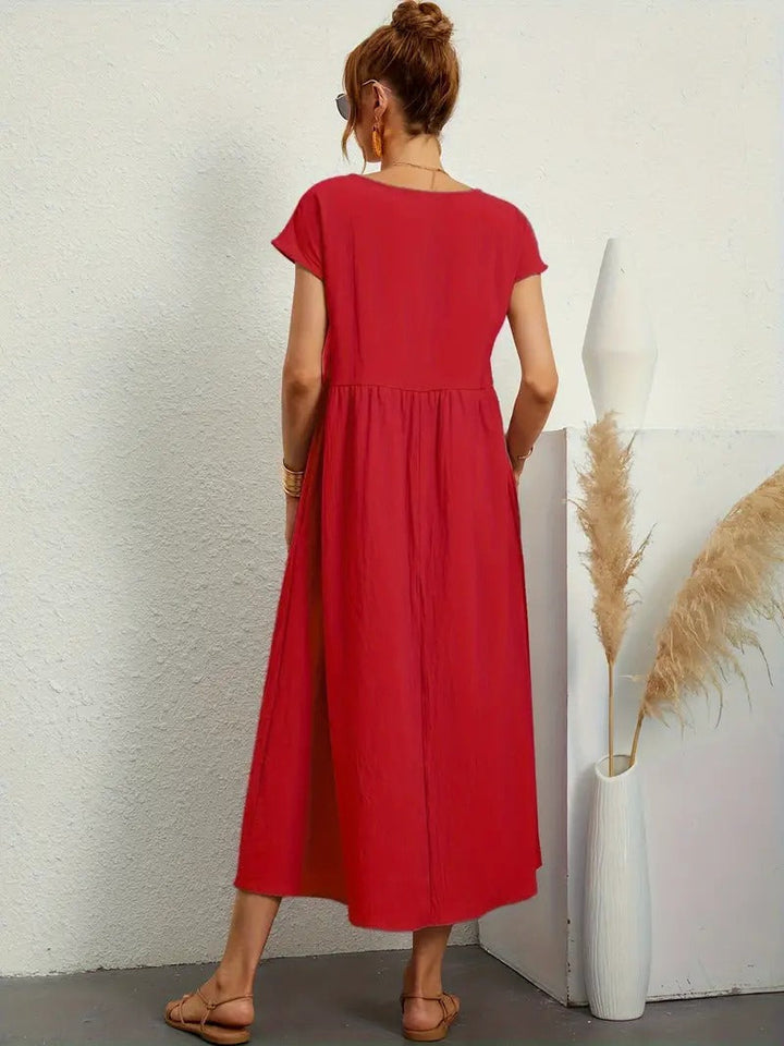 Echoarchiv | Raffinierte Leinen Sommerkleid mit Praktischen Taschen