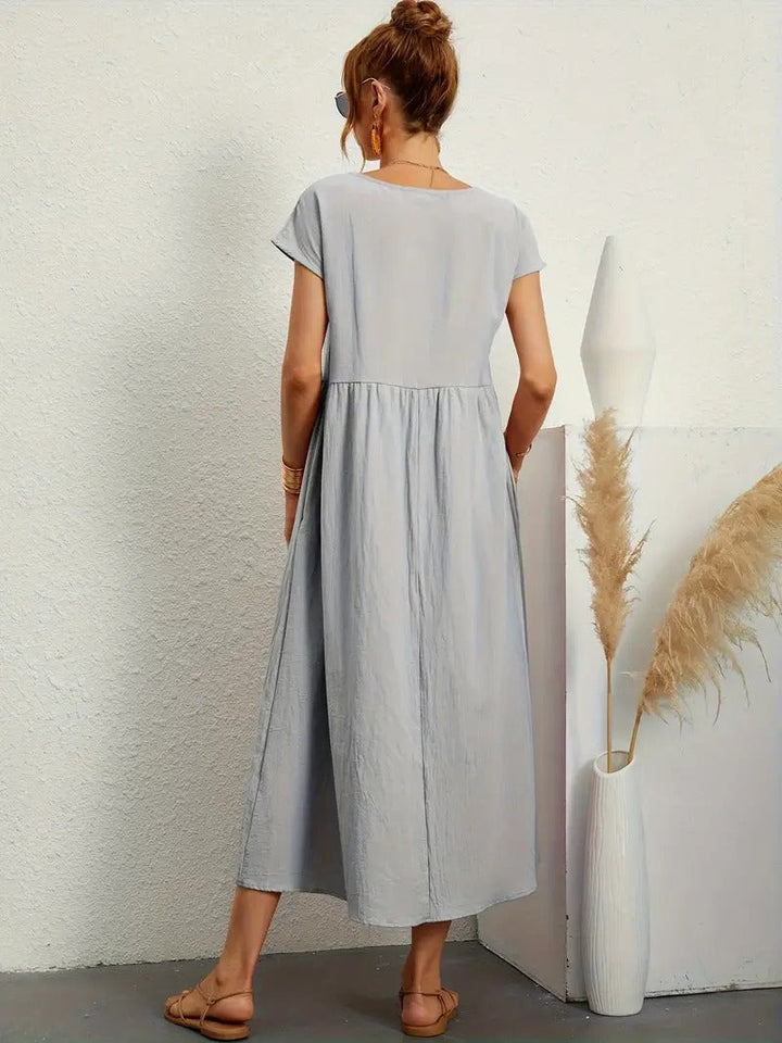 Echoarchiv | Raffinierte Leinen Sommerkleid mit Praktischen Taschen