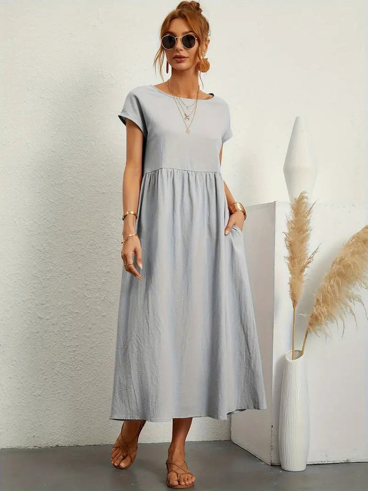 Echoarchiv | Raffinierte Leinen Sommerkleid mit Praktischen Taschen