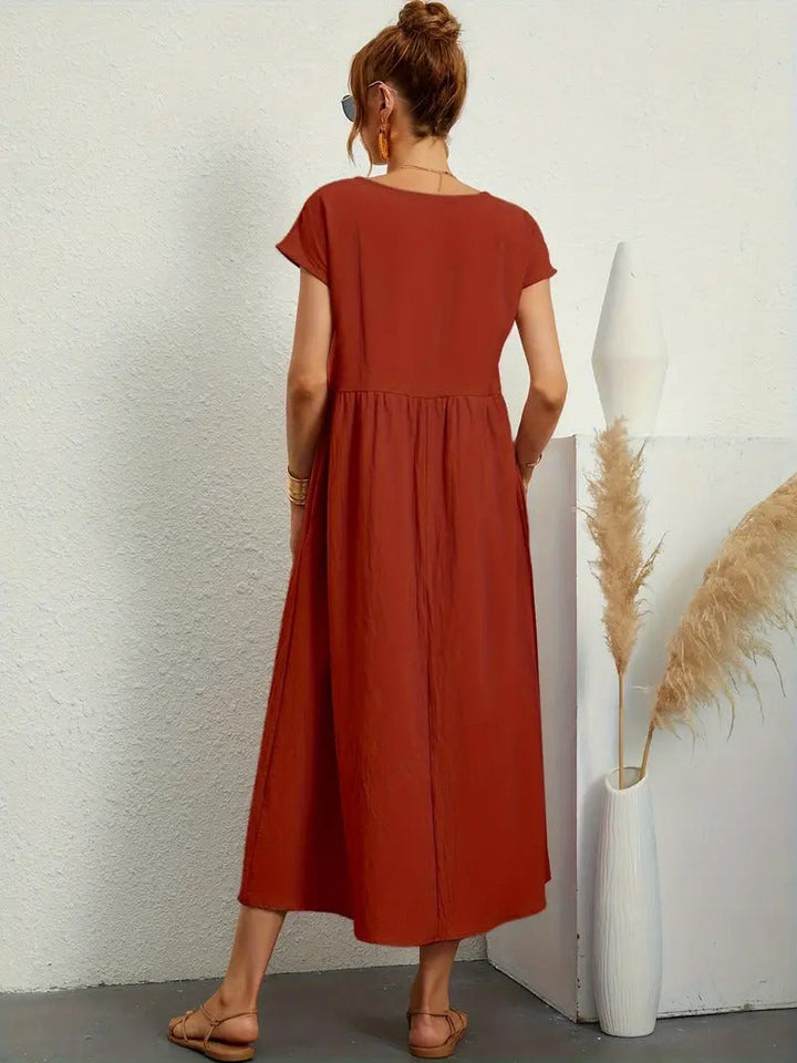 Echoarchiv | Raffinierte Leinen Sommerkleid mit Praktischen Taschen
