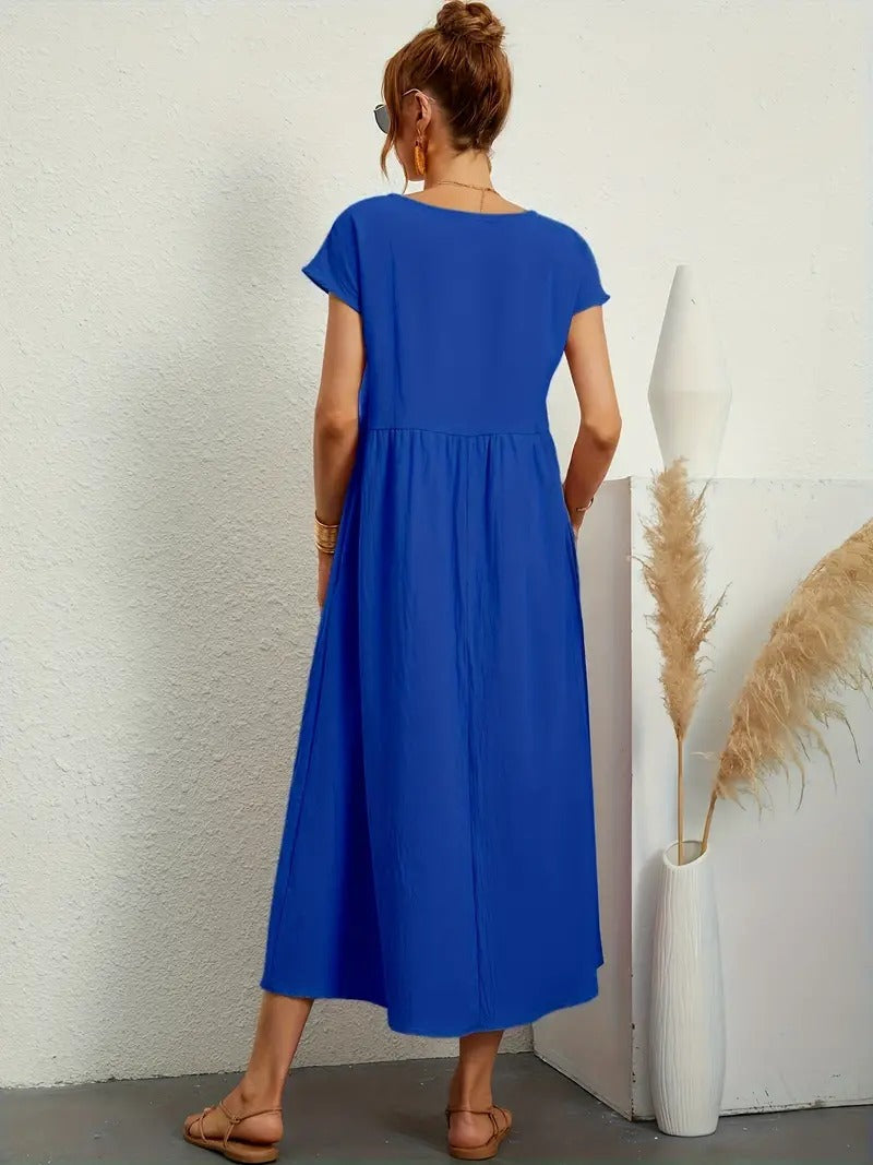 Echoarchiv | Raffinierte Leinen Sommerkleid mit Praktischen Taschen