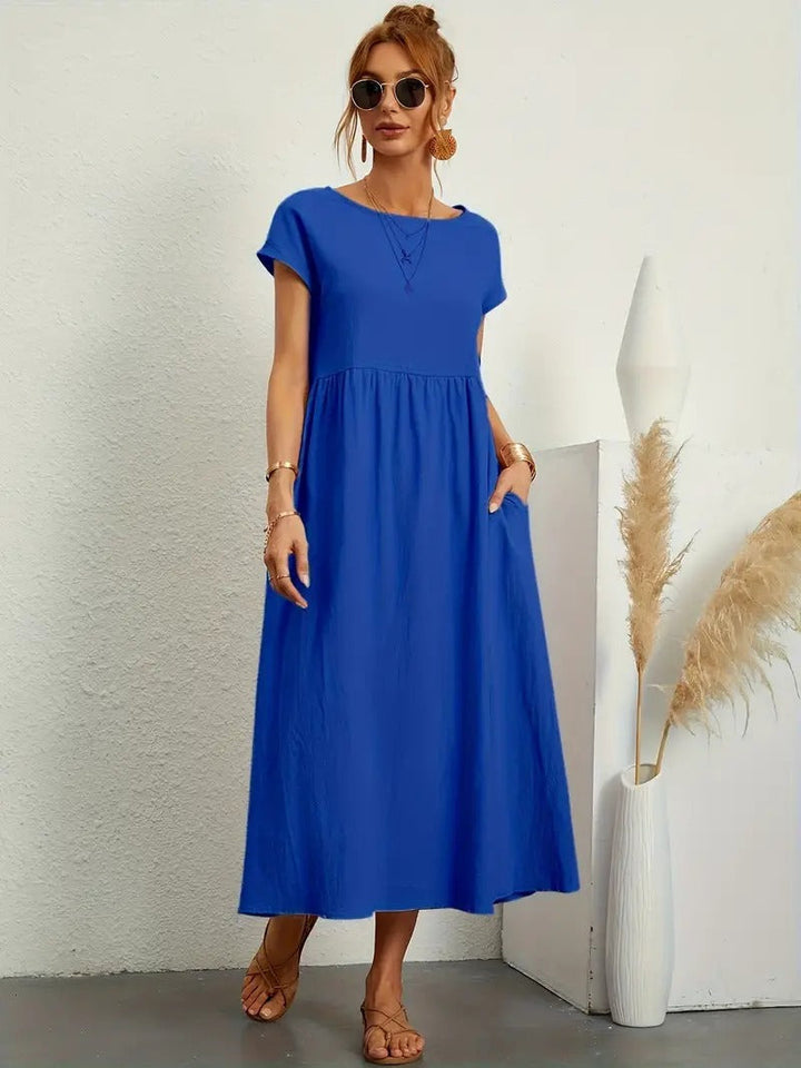Echoarchiv | Raffinierte Leinen Sommerkleid mit Praktischen Taschen