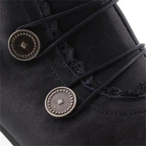 Damen Viktorianische Schnür-Stiefeletten mit Spitzenbesatz – Seravelle