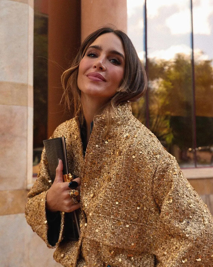 Echoarchiv | Damen Bomberjacke Gold für Den Herbst