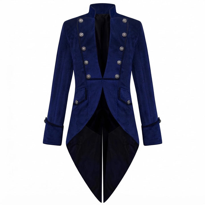 Damen Eleganter Frackmantel mit aufwendigen Knöpfen und asymmetrischem Saum Echo Archiv