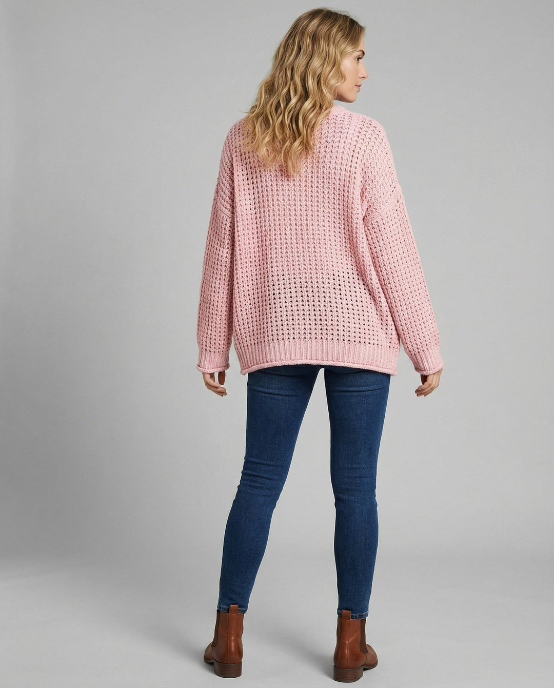 Echoarchiv | oversized Pullover mit V-Ausschnitt