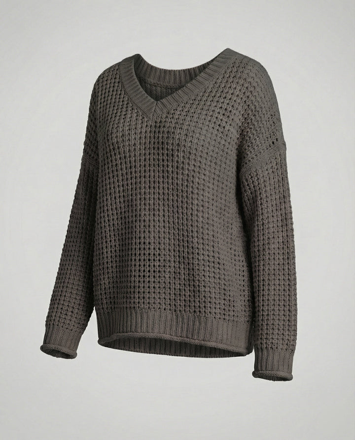 Echoarchiv | oversized Pullover mit V-Ausschnitt
