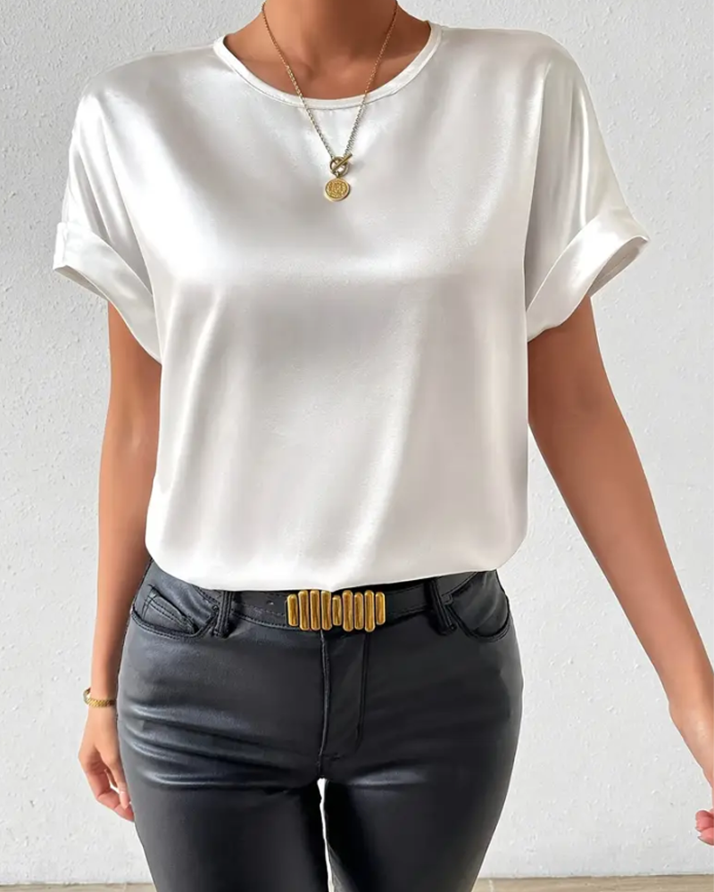 Echoarchiv | T-Shirt Rundhals Satin Glatt