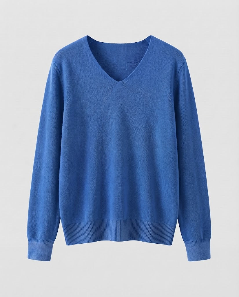 Damen Feinstrick-V-Ausschnitt-Pullover aus kuscheligem Angora-Mix Echoarchiv