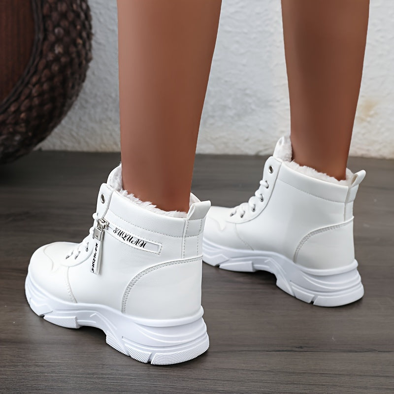 Damen Winter-Stiefelette mit Warmem Fellfutter & Reißverschluss-Detail | Große Größen