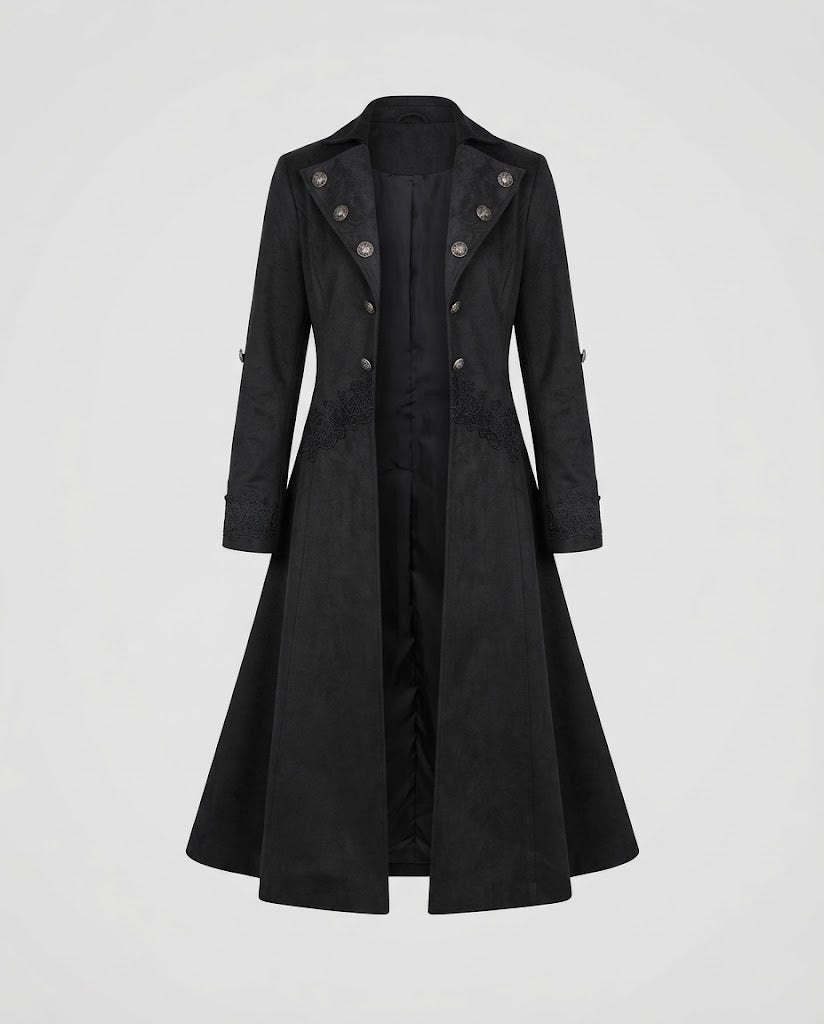 Damen Samtjacke mit asymmetrischem Saum und Spitzenbesatz Echo Archiv