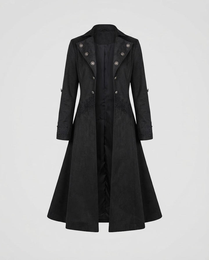 Damen Samtjacke mit asymmetrischem Saum und Spitzenbesatz Echo Archiv
