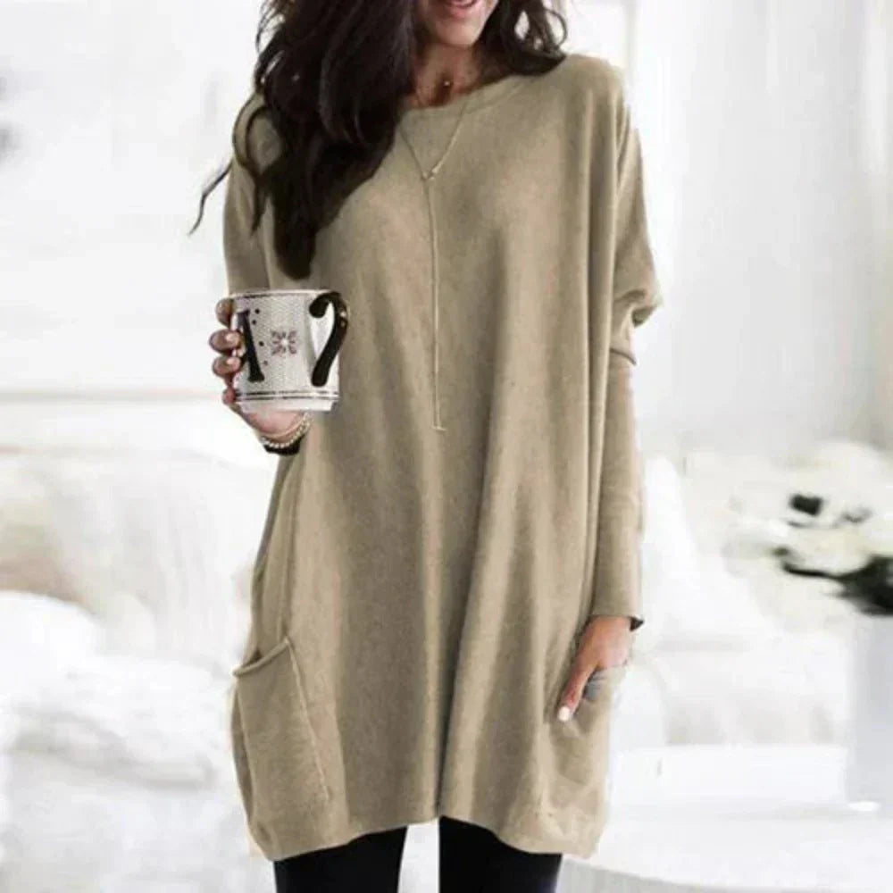 Echoarchiv - Lässiger Langarm-Longpullover