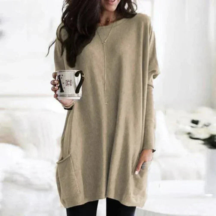 Echoarchiv - Lässiger Langarm-Longpullover