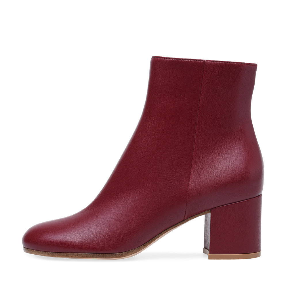 Echoarchiv | Damen Chunky Heel Rund-Toe Mittel-Hügel Stiefel