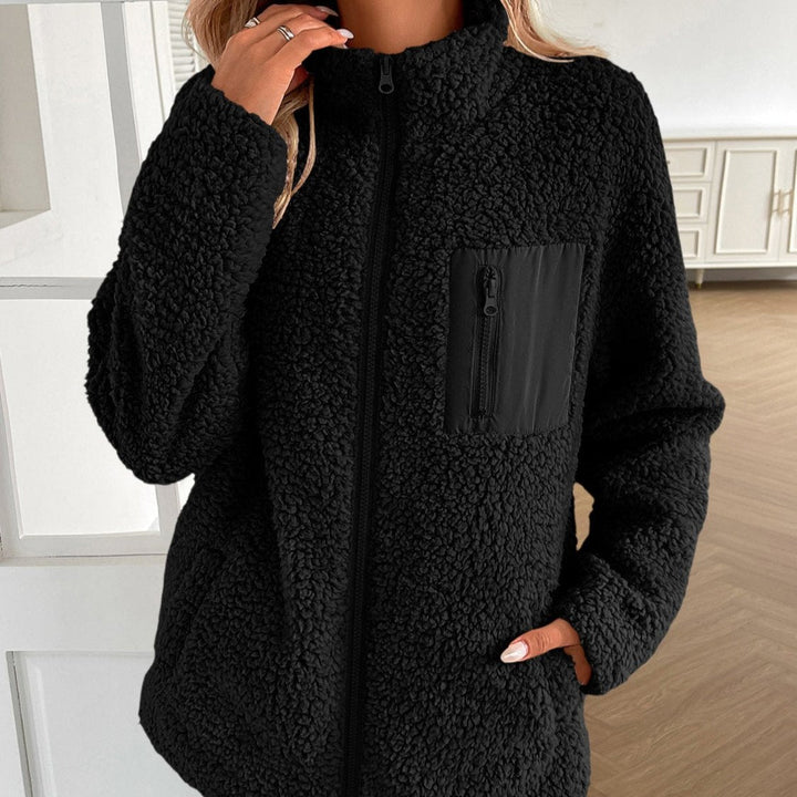 Echoarchiv | Lässige Winter Zip-Up Fuzzy Jacke für Damen