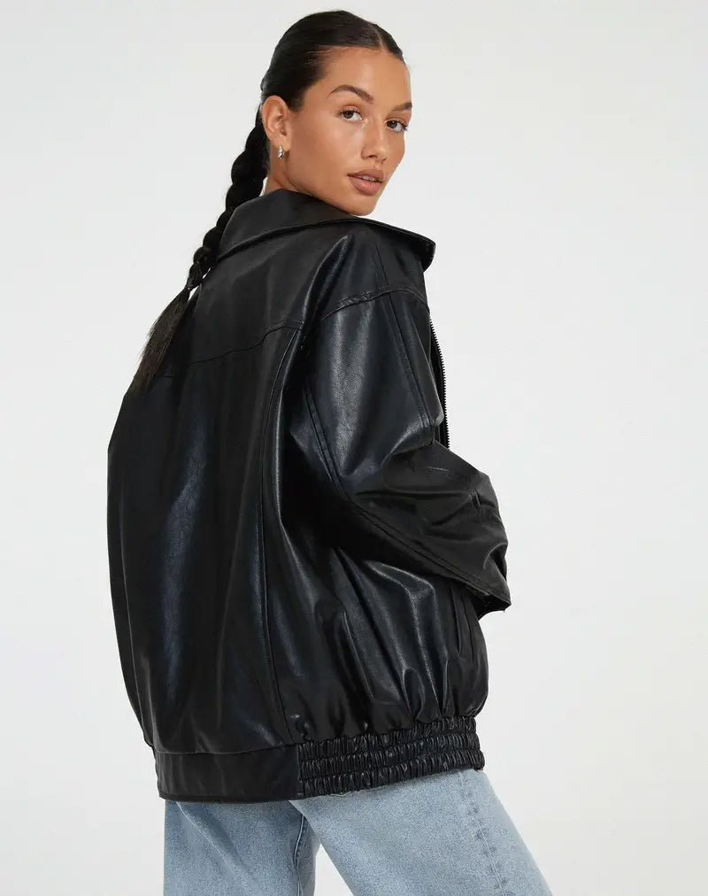 Lederjacke mit Reißverschluss – Velloura