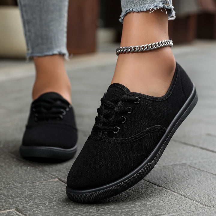 Echoarchiv | Bequeme Niedrige Canvas Schnürschuhe