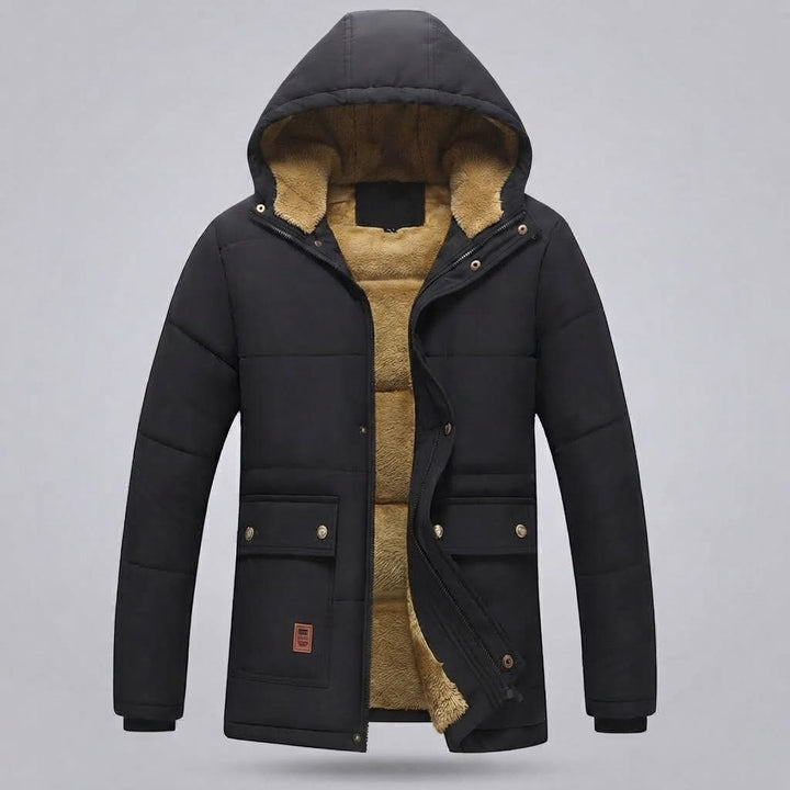 Herren Parka mit Kapuze und ganzflächigem Teddyfleece-Futter sowie thermischer Isolierung Echo Archiv