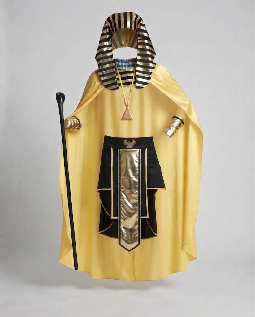 Herren Pharao Kostüm mit goldenen Akzenten und luxuriösem Umhang Echo Archiv