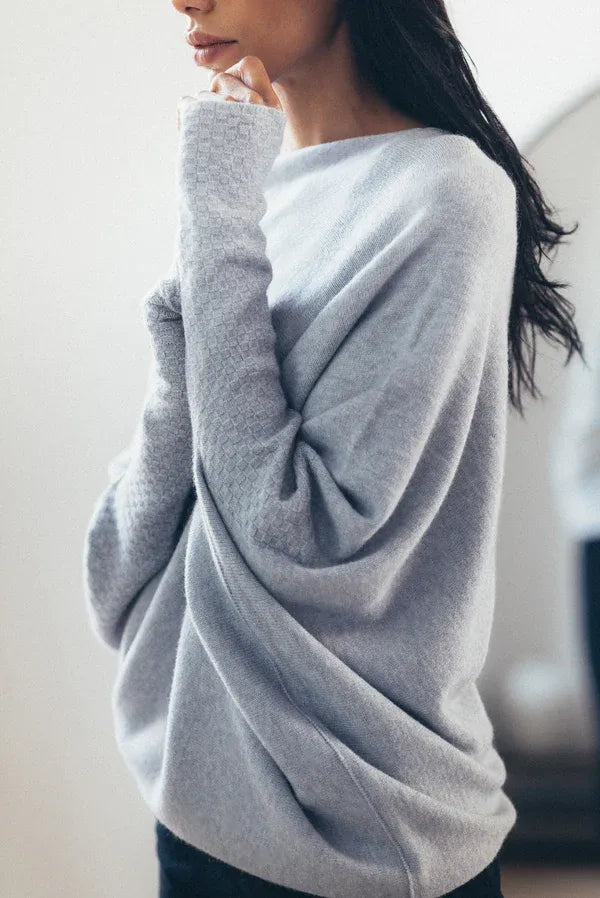 Asymmetrisch drapierter Pullover – Mavelle