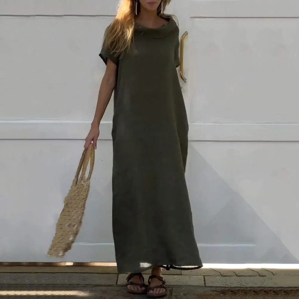 Echoarchiv | Leinenkleid mit Elegantem Kragen