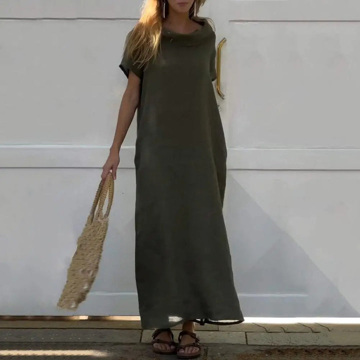 Echoarchiv | Leinenkleid mit Elegantem Kragen