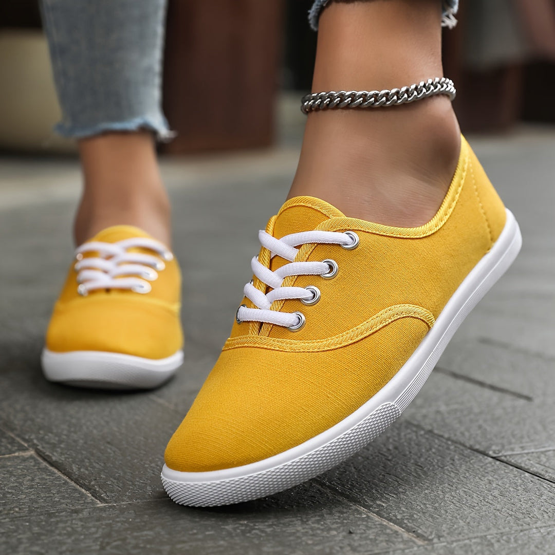Echoarchiv | Bequeme Niedrige Canvas Schnürschuhe