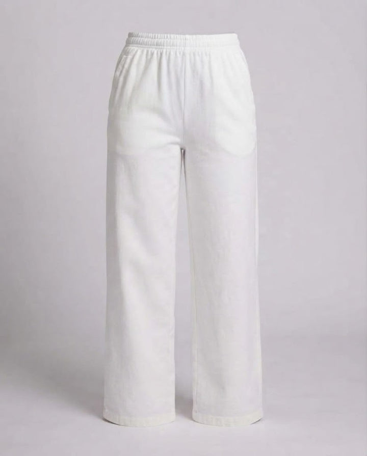 Damen Locker geschnittene Lounge‑Hose mit hohem Elastikbund und Eingrifftaschen Echo Archiv