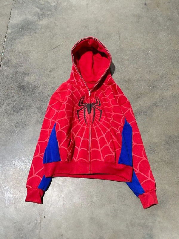 Gothic Dark Spider Print Oversized Hoodie – Auréline