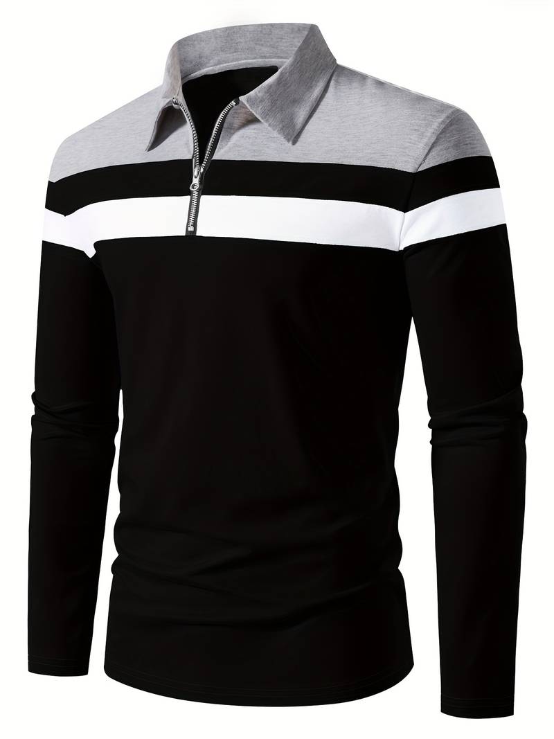 Echoarchiv – langärmliges poloshirt mit reißverschluss