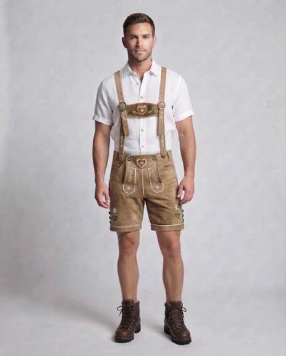 Herren traditionelle Trachtenshorts mit detaillierter Stickerei Echo Archiv
