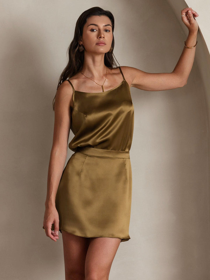 Echoarchiv | Seide Entspannt Spaghettiträger Camisole Top