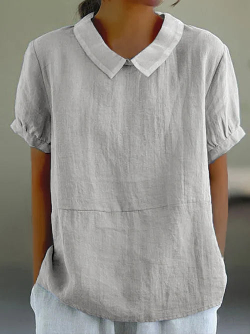 Echoarchiv | Weiche Baumwoll Leinen Bluse für Damen