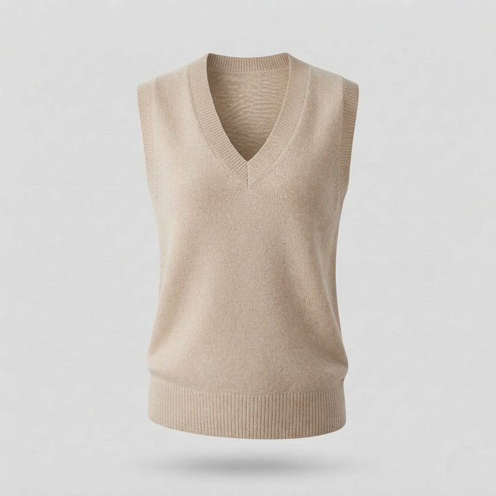 Damen Ärmellose Mohair‑Optik Longweste mit tiefem V‑Ausschnitt und weichem Fall Echoarchiv