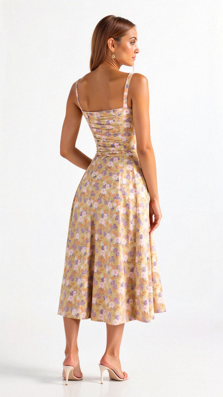 Echoarchiv | Sommerliches Midi Kleid mit Trägern & Schlitz Luftig, Elegant & Perfekt für Warme Tage