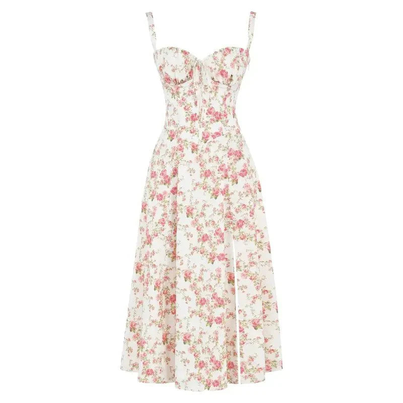 Echoarchiv | Sommerliches Midi Kleid mit Trägern & Schlitz Luftig, Elegant & Perfekt für Warme Tage