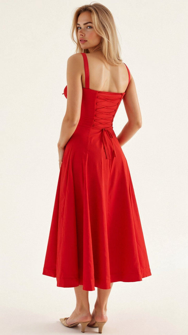 Echoarchiv | Sommerliches Midi Kleid mit Trägern & Schlitz Luftig, Elegant & Perfekt für Warme Tage