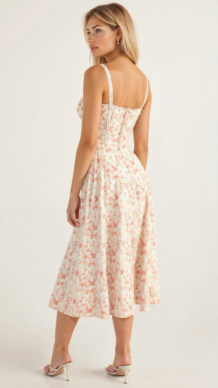 Echoarchiv | Sommerliches Midi Kleid mit Trägern & Schlitz Luftig, Elegant & Perfekt für Warme Tage