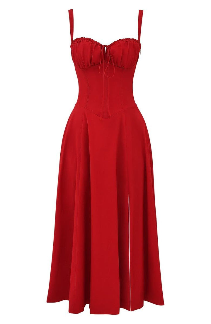 Echoarchiv | Sommerliches Midi Kleid mit Trägern & Schlitz Luftig, Elegant & Perfekt für Warme Tage