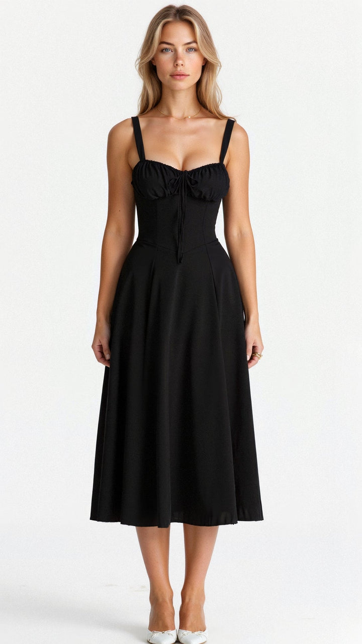 Echoarchiv | Sommerliches Midi Kleid mit Trägern & Schlitz Luftig, Elegant & Perfekt für Warme Tage