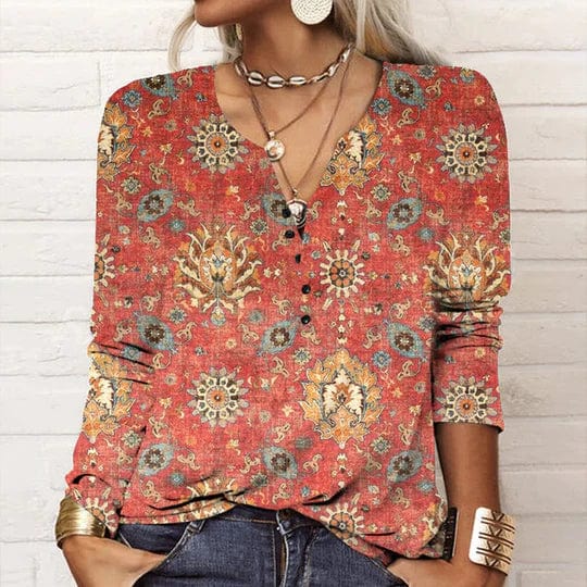 Echoarchiv | Bedruckte Bluse Im Ethno-Stil