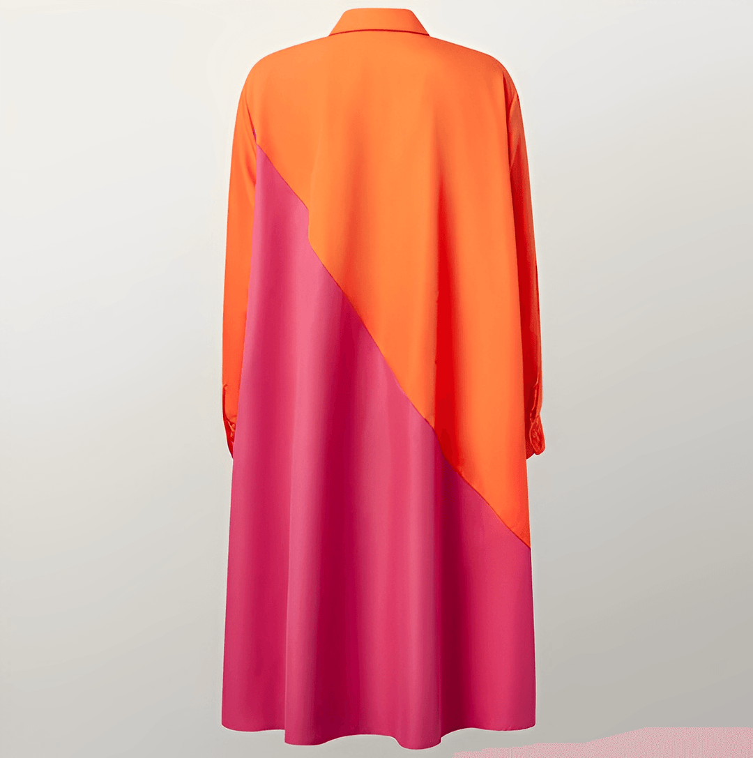 Echoarchiv | Hemdblusenkleid mit Umlegekragen & Dreiviertelärmel