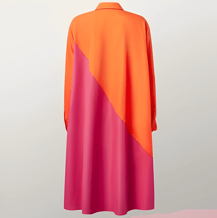 Echoarchiv | Hemdblusenkleid mit Umlegekragen & Dreiviertelärmel
