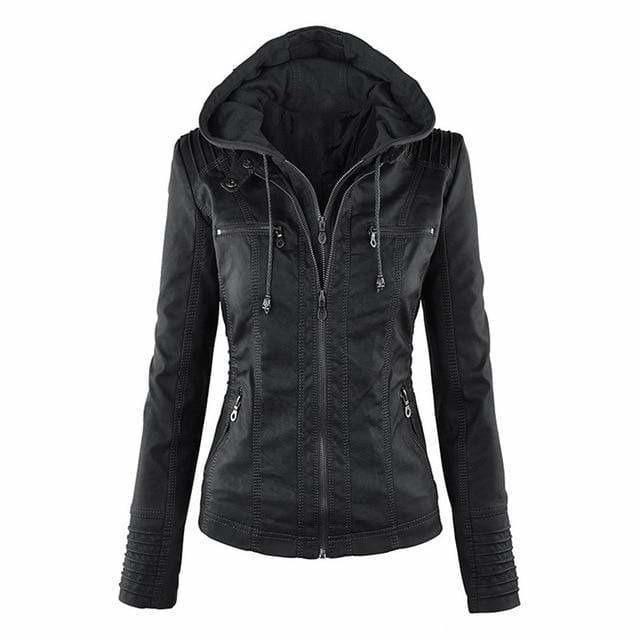Gothic-Kapuzenjacke aus Kunstmaterial