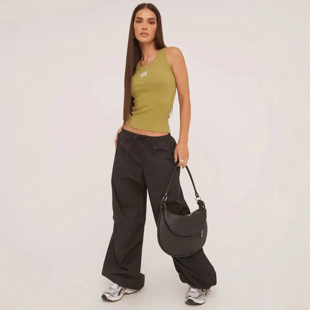 Echoarchiv | Geripptes Tanktop mit zarter Stickerei